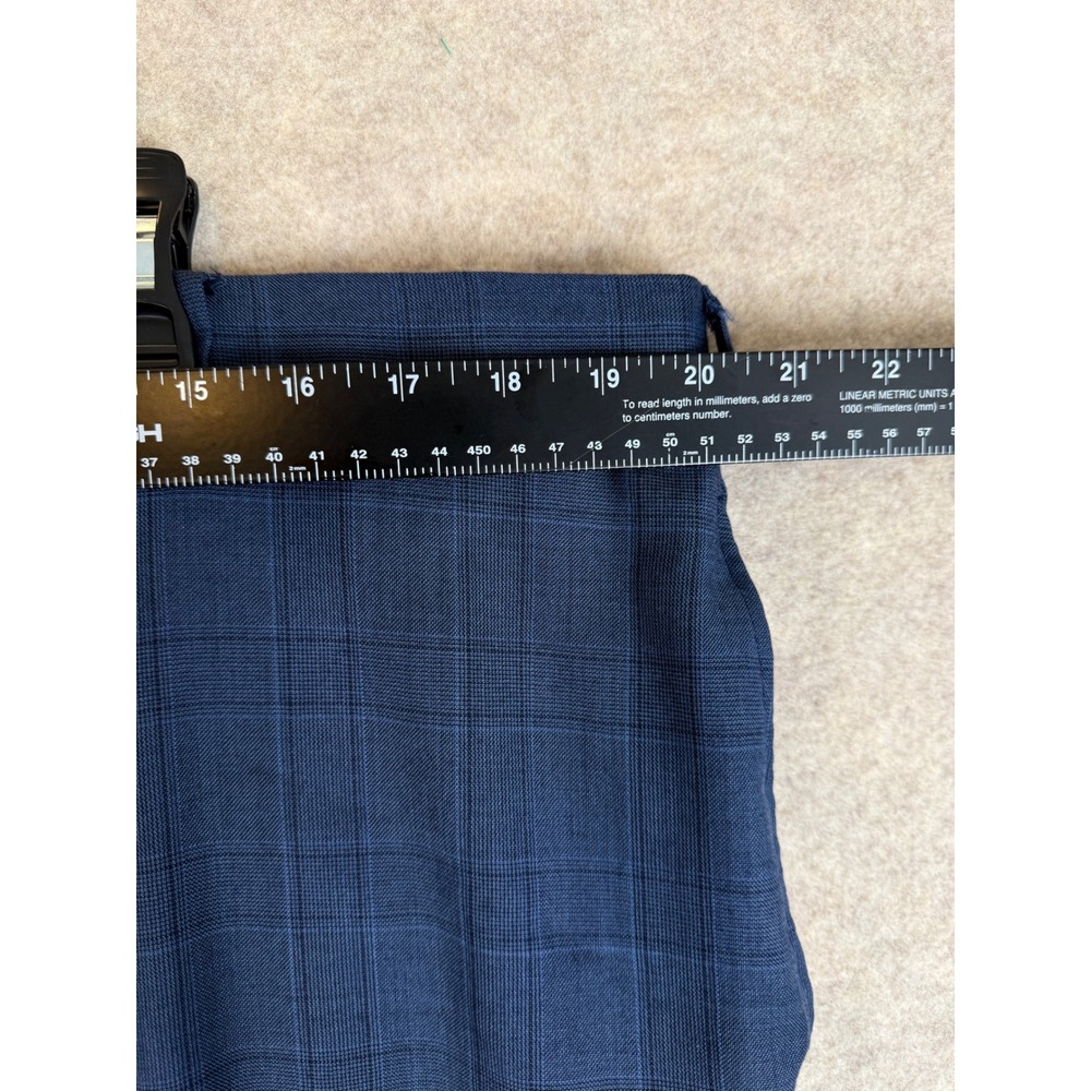 Jos. A. Bank Dress Pants 41x30.5 Blue Glen Plaid Flat Front Trousers Mens - Picture 5 of 9